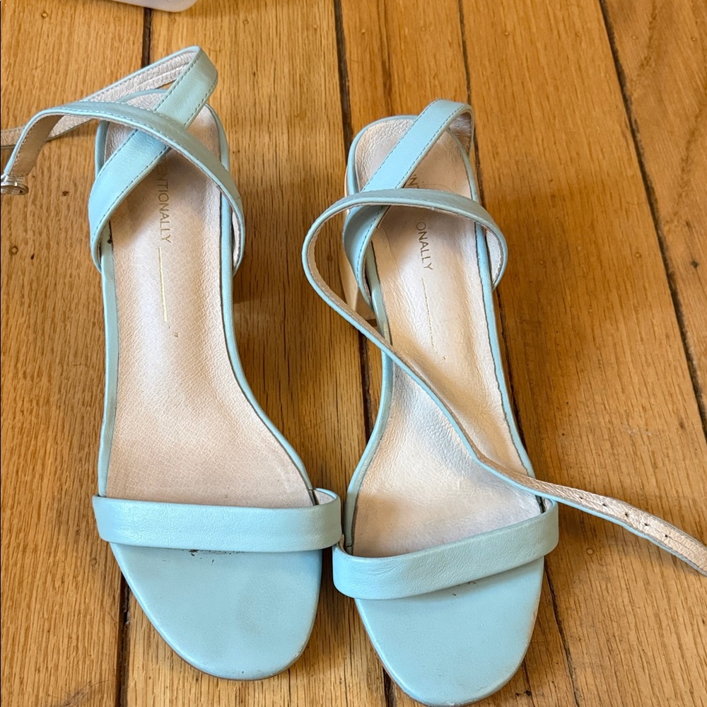 INTENTIONALLY BLANK Light Blue Strappy Heels